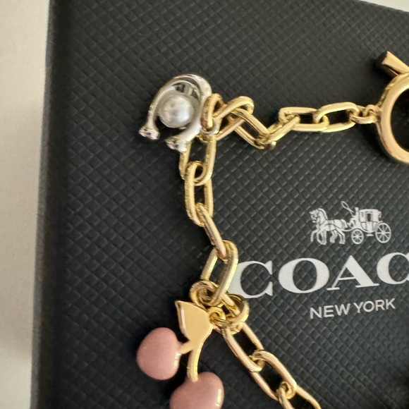 Gold COACH charm rainbow cherry strawberry bracelet - Picture 4 of 5